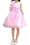(アイビードレシング) Ivydressing 子供ドレス パーティードレス ウェディング フラワーガールドレス ジュニアドレス 披露宴 発表会 演奏会 リボン飾り 可愛い-90-ホワイト