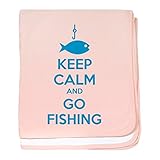 CafePress – Keep Calm and Go Fishing – スーパーソフトベビー毛布、新生児おくるみ ピンク 06922361566832E