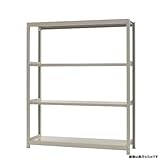 軽中量棚200kg 単体 幅150×奥行45×高さ180cm 4段 アイボリー 200kg/段