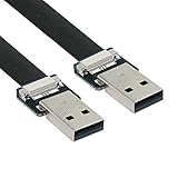 xiwai 0.2m USB 2.0 Type-A オス - Type-A オス データ フラット スリム FPC ケーブル FPV & ディスク & スキャナー & プリンター用
