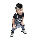 AmazingDeal 子供服 男の子 短袖 快適 春秋 夏装 スポーツ風 上装下装2点綿製品 トップス Ｔシャツ、ショットパンツ 衣装 (100（１２-１８ヵ月）)