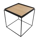 北新工業トレイテーブル400x400BKナラ突板 HBN-032