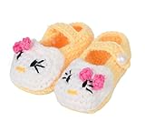 (ビグッド)Bigood 子供用 ニットシューズ ファーストシューズ ニット靴 ルームシューズ 新生児 可愛い猫ちゃん 赤ちゃん お祝い ソックス イエロー