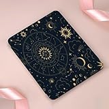 対応iPad air 11 インチケース 対応iPad air 第6世代 ケース、2024革新 PC 全透明 クリアカバー 対応Apple pencil 収納可能 ワイヤレス充電対応 三つ折スタンド スリープ機能 軽量 薄型 傷つけ防止 星座、黄道帯、太陽、月、魔法の目、雲、星をあしらったベクター魔法のシームレスなパターン。布地、包装、占星術、電話ケース、ヨガマット、ノートカバー、ラッピングペ