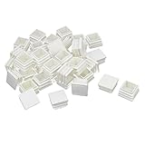 uxcell　チューブインサート　カバーキャッププラグ　ブランキングエンドキャップ　正方形の形　プラスチック　ホワイト　20mmx20mm　40個