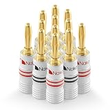Nakamichi バナナプラグ banana plugs 24K金メッキ スピーカーケーブルコネクター アルミメタルシェル 12AWG-18AWGゲージサイズ4mm (12個（6ペア）, バナナプラグ)