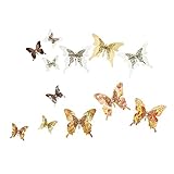 Roser Life Artificial Butterfly Clips Handmade Boho Decorations Rose Gold (Pack of 12)【クリスマス】【ツリー】 [