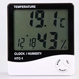 A-SZCXTOP LCDデジタル温湿度計　温度計　時計　　温度測定器　熱中症 ・インフル ・お肌のチェック　デスクスタンド