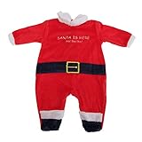 ベビー・赤ちゃん・キッズ・子供 クリスマス ベビーサンタ ロンパースーツ 小さなサンタクロース オールインワン カバーオール (6ヶ月) (レッド)