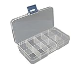 Housweetyシンプルジュエリー＆小物ストレージボックス アクセサリー収納ケース プラスチックビーズケース 10仕切り調整可