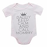 (プタス)Putars ベビー服 子供服 ロンパース 女の子 英字柄 KEEP CALM 春 夏 新生児 歩行服 出産お祝い 記念日 プレゼント 0-18ヶ月