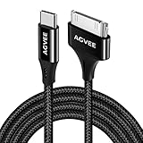 AGVEE 2個パック 6.6フィート USB-C - 30ピン ケーブルアダプター 旧型 iPhone 4/4S iPad 1/2/3 iPod用 編組メタルシェル Type-C - 30ピン アダプター 充電充電器 データコード ブラック