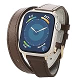 エレコム アップルウォッチ バンド Apple Watch 42mm 41mm 40mm 38mm スリムタイプ 2重巻き ソフトレザー ココアブラウン AW-41BDLWJBR