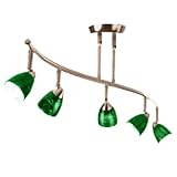 Cal Lighting SL-954-5-RU-GNF Track Lighting, Green Fire Glass & Rust