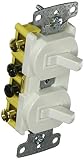 Hubbell Wiring Systems RC303W tradeSELECT Three Way Combination Two Toggle Switch with Self-Groundin