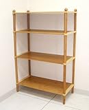 フリーラック 4段 飾り棚 整理台 （合竹製、工具いらずの簡単組み立て式）