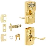 Schlage FE595 CAM 505 16-234 10-027 Camelot By Accent Keypad Lever With Flex Lock, Bright Brass [並行輸