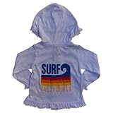 Sol Baby Surf Californiaストライプ波ホワイト女の子用フリル付きパーカー カラー: ホワイト