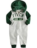 [Vaenait Baby] 6-24ヶ月 ベビー服長袖ロンパース カバーオール 男の子フリース フード付き　 33X-Green 6-12M