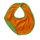 リバーシブル ビブ(よだれかけ)ライトグリーン×オレンジ