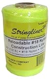 Stringliner 35412 540' Twisted Nylon Construction Line Fluorescent Yellow 1/2-lb. Replacement Roll b