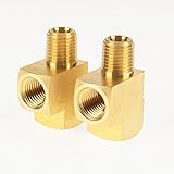 IZTOSS 真ちゅう倒立フレア黄銅パイプチューブ継手、90度バーストックストリートエルボー、1/4 "NPT男性x 1/4"チューブOD 5PCSパック