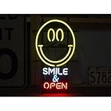ネオンサイン スマイル & オープン SMILE & OPEN ネオン管 ネオンライト 店舗照明 ガレージ アメリカン雑貨