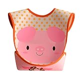 GOGO Waterproof Bibs, Baby Animal Bibs, Pvc Baby Bib, 1 Pc-Pink Pig
