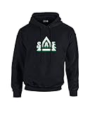 NCAA Emory EaglesマスコットFoil長袖パーカー、スモール、ブラック