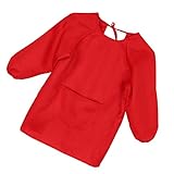 IPOTCH 全３サイズ３色 子供 キッチン 調理 DIY クラフト ペインティング ビブ 食事用スタイ エプロン - 赤, 10-14T　