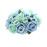 人工花、chartsea 9頭人工フェイク花シルクリーフローズウェディング花装飾ブーケ :Length:27cm