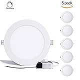 S&G® LED Down Light, Dimmable Round Ultrathin Flat Panel LED Lights, 12W 850LM 4000K(Natural White),