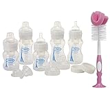 Dr. Brown's Natural Flow Wide Neck Newborn Feeding Set with Bottle Brush (Pink) by Dr. Brown's
