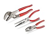 TEKTON PLR99003 Long Nose, Slip Joint, and Groove Joint Pliers Set, 3-Piece [並行輸入品]