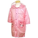 レインコート 赤ちゃん ベビー キッズ 雨カッパ 背マチ 収納バック付 合羽 子供用 ピンク-うさぎ 95cm