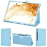 wisers Galaxy Tab S8+ plus 専用タブレットケース (スカイブルー) 12.4インチ 対応 (タッチペン/保護フィルム 付き/スタンドタイプ) タブレットカバー 2023 新型