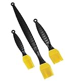 Tiemom Silicone Basting & Pastry Brushes - Good Grip and Durable Cooking Gadget (Yellow, Set of 3) [