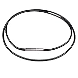 [Candyfancy] 紐ネックレス メンズ チェーン 2mm横幅50cm長さ アクセサリー ブラック 黒 丈夫 おしゃれ お洒落 ファッション かっこいい