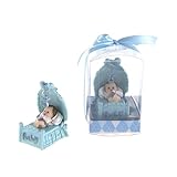 Lunaura Baby Keepsake - Set of 12 Boy Baby Laying in Bassinet Under Pacifier Favors - Blue by Lunaur