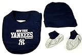 ニューヨーク・ヤンキースInfant 3 Piece Hat / Bib / Booties Set – ネイビーブルー