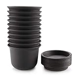T4U 12.9CM プラスチック製 植木鉢 多肉植物 サボテン鉢 トレイ付き ダークグレー 10点セット