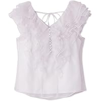 Amazon | ラッフルチュールノースリブラウス FWFB252213OWHTF | シャツ