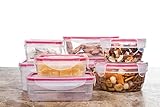 Bento食品ストレージコンテナセットfor the Kitchen – 16個withレッドプラスチック気密and Leak Proof Lids |理想の子供ランチボックス&犬/ペットフードコンテ