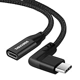 Thsucords 90度直角USB C 延長ケーブル 0.5M Type C 3.2 Gen2 オス-メス 20Gbps 4K ビデオ延長コード MacBook iPad Pro Nintendo Switch スチームデッキ対応
