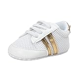 ベビースニーカー　子供シンプル運動靴　女の子男の子メッシュカジュアルシューズ　快適　通気性がよい　歩行練習　柔らかい　綿布　ゴールド　13cm　12-18ヶ月に対応　春夏秋