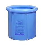 TIDLT バスタブ 厚手のPVC素材 アダルトバスバレル 折りたたみ式浴槽 子供用浴槽 青 (色 : 青, サイズ さいず : S s)
