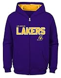Los Angeles Lakers Youth NBA "リバウンド"フルZipフード付きスウェットシャツ