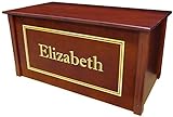 木製トイボックス、LargeチェリーToy Chest、Personalizedシャドウフォント WTC-Shadow-CB