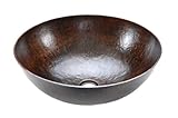 Premier Copper Products VR17BDB Large Round Vessel Hammered Copper Sink, Oil Rubbed Bronze [並行輸入品]