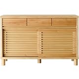 ISSEIKI アルダー無垢 120幅 ルーバー 天然木 格子 脚付き フルスライドレール 【RO-34-10】